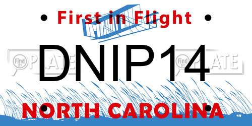 DNIP14 North Carolina License Plate