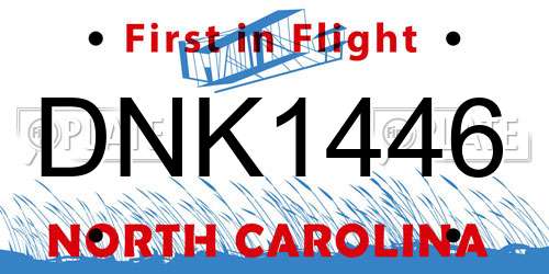 DNK1446 North Carolina License Plate