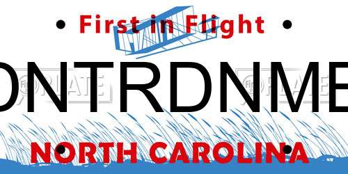DNTRDNME North Carolina License Plate