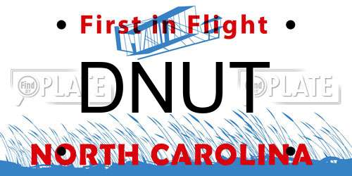 DNUT North Carolina License Plate