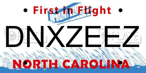 DNXZEEZ North Carolina License Plate