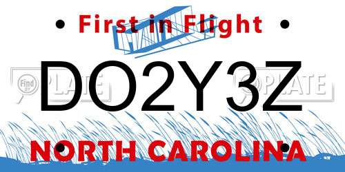 DO2Y3Z North Carolina License Plate