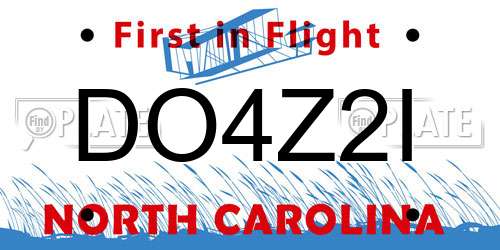 DO4Z2I North Carolina License Plate