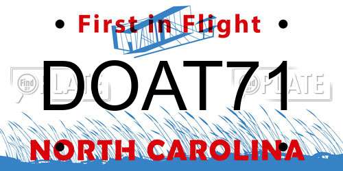 DOAT71 North Carolina License Plate
