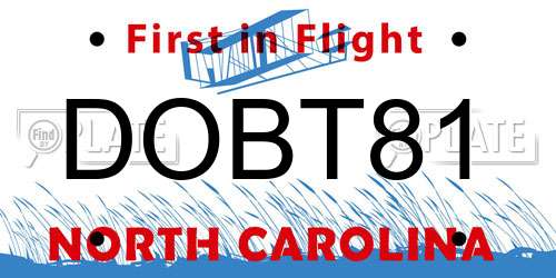 DOBT81 North Carolina License Plate
