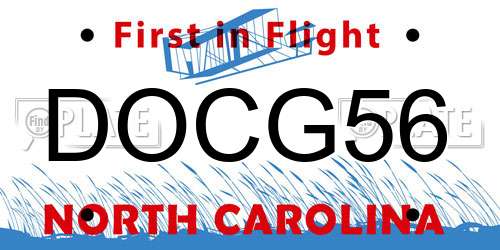 DOCG56 North Carolina License Plate