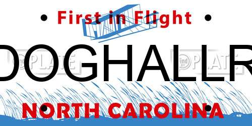 DOGHALLR North Carolina License Plate