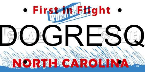 DOGRESQ North Carolina License Plate