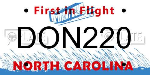 DON220 North Carolina License Plate
