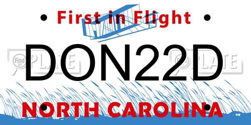DON22D North Carolina License Plate