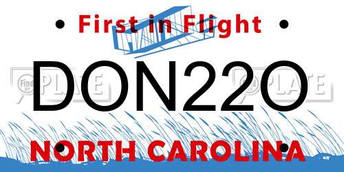 DON22O North Carolina License Plate