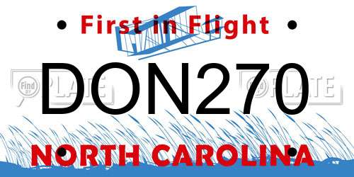 DON270 North Carolina License Plate