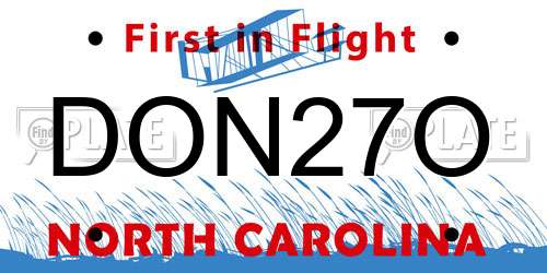 DON27O North Carolina License Plate