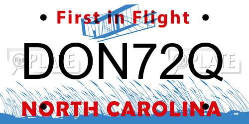 DON72Q North Carolina License Plate
