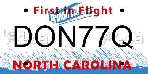 DON77Q North Carolina License Plate