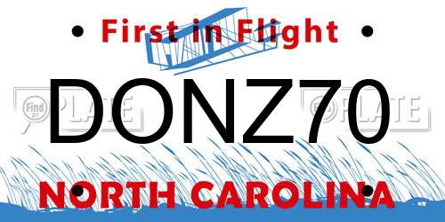 DONZ70 North Carolina License Plate