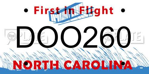 DOO260 North Carolina License Plate