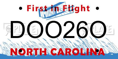 DOO26O North Carolina License Plate