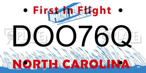 DOO76Q North Carolina License Plate