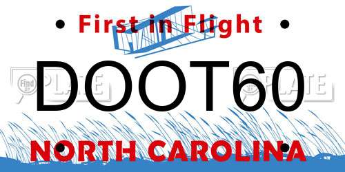DOOT60 North Carolina License Plate