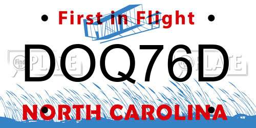 DOQ76D North Carolina License Plate