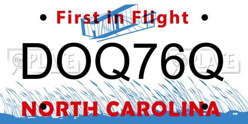 DOQ76Q North Carolina License Plate