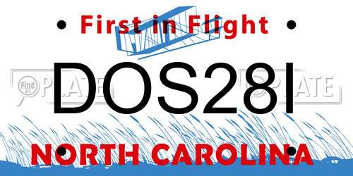 DOS28I North Carolina License Plate