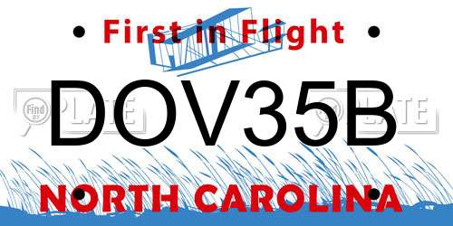DOV35B North Carolina License Plate