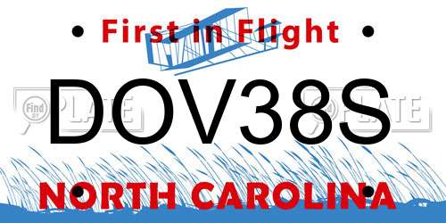 DOV38S North Carolina License Plate