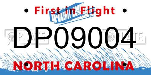 DP09004 North Carolina License Plate