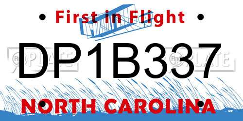 DP1B337 North Carolina License Plate