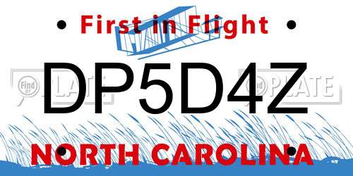 DP5D4Z North Carolina License Plate