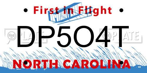 DP5O4T North Carolina License Plate