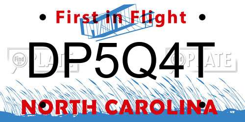 DP5Q4T North Carolina License Plate