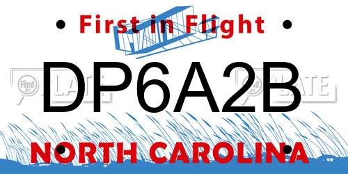 DP6A2B North Carolina License Plate