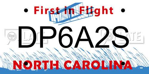 DP6A2S North Carolina License Plate