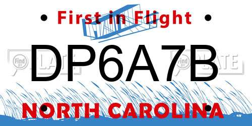 DP6A7B North Carolina License Plate