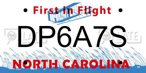 DP6A7S North Carolina License Plate