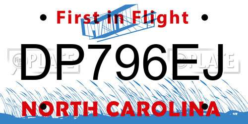 DP796EJ North Carolina License Plate