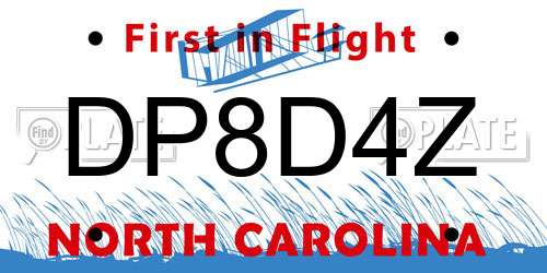 DP8D4Z North Carolina License Plate