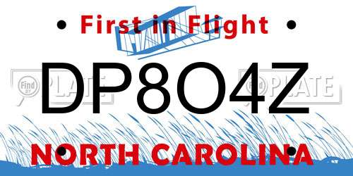 DP8O4Z North Carolina License Plate