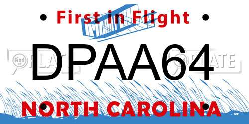 DPAA64 North Carolina License Plate