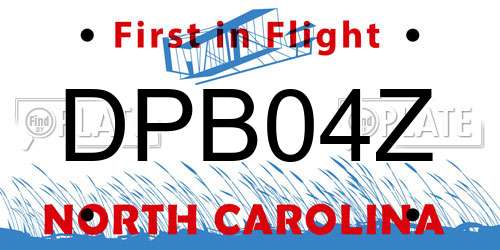 DPB04Z North Carolina License Plate