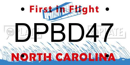 DPBD47 North Carolina License Plate