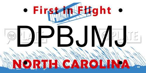 DPBJMJ North Carolina License Plate