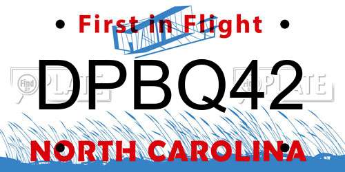 DPBQ42 North Carolina License Plate