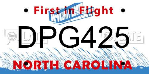 DPG425 North Carolina License Plate