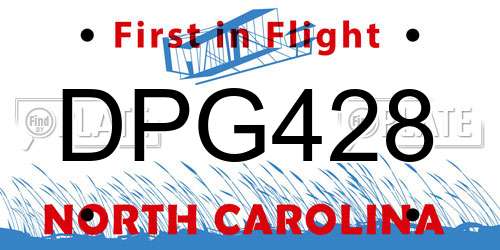DPG428 North Carolina License Plate