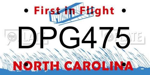 DPG475 North Carolina License Plate