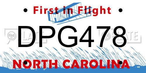 DPG478 North Carolina License Plate
